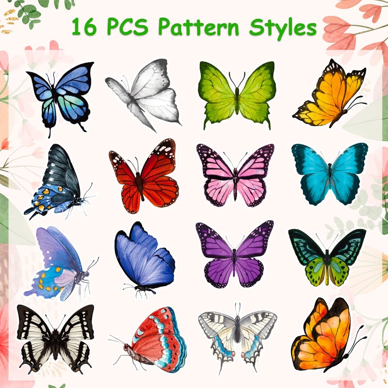 TORINALITAL 1600 PCS Butterfly Roll Stickers  16 Styles Butterfly Stickers for Kids  Waterproof and Sun-Proof 3D Roll Stickers for Parties  Walls  Scrapbooks  Envelopes  Birthday and Greeting Cards - Image 4